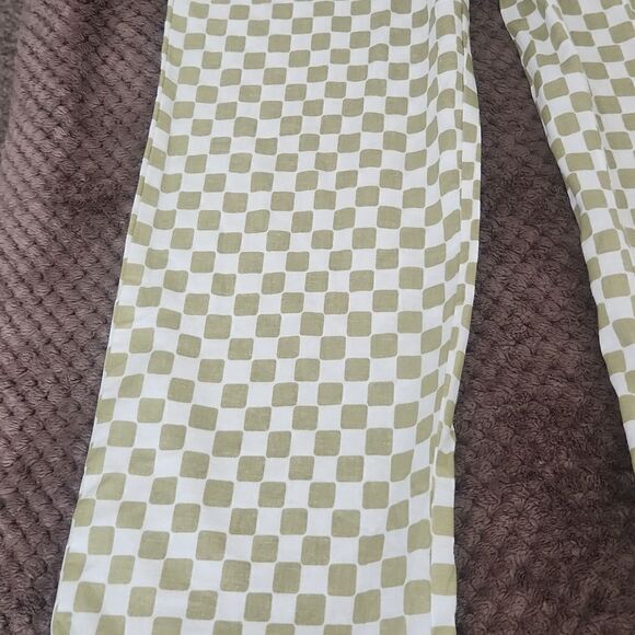 Mod Ref Green and White Checkered Straight Leg Pants - Picture 3 of 7